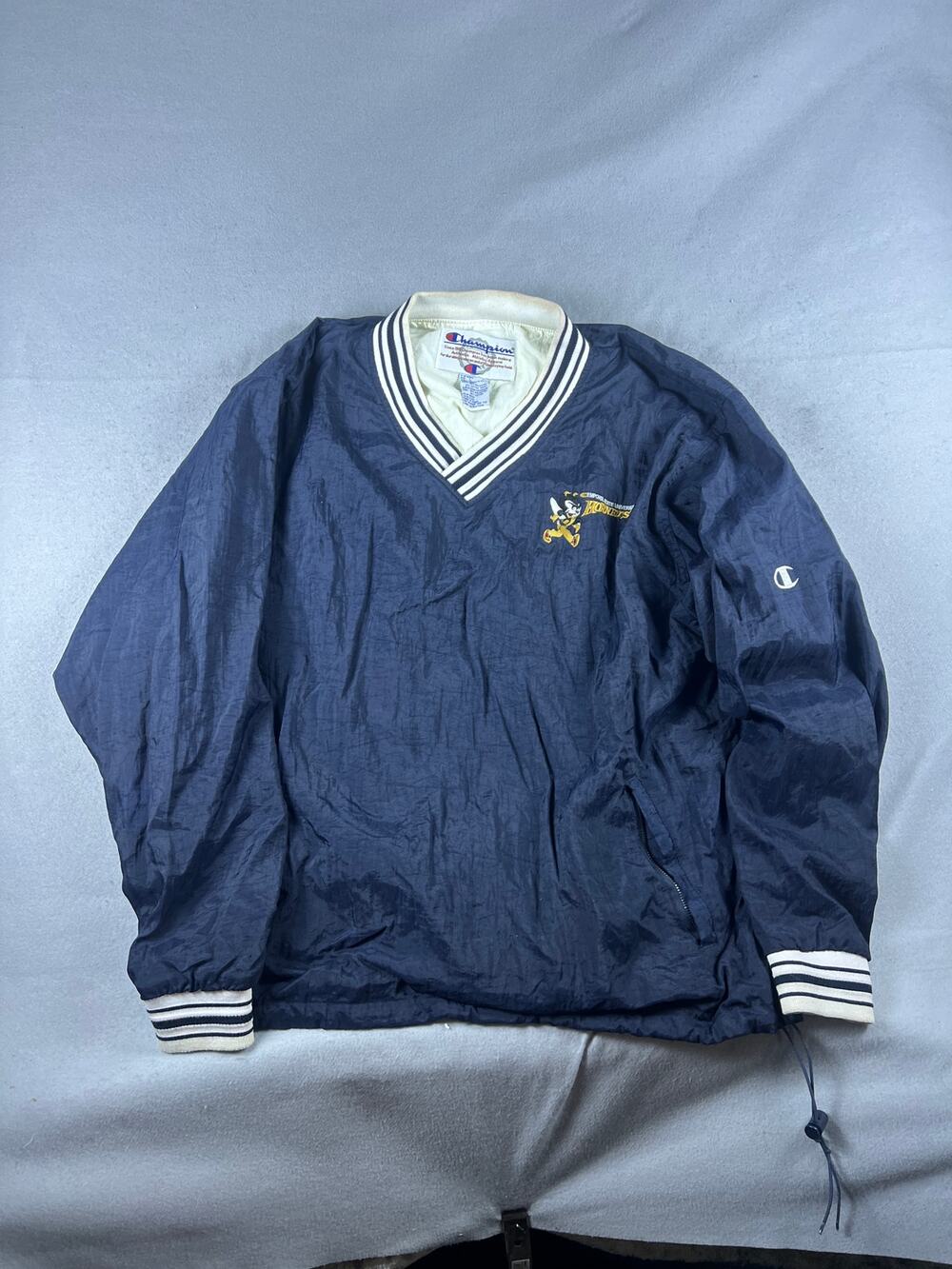 Vintage Emporia State University Hornets Windbreaker Jacket Mens L Blue Champion